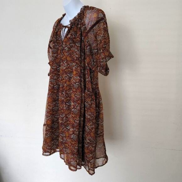 Patrons of Peace Snake Print Oversize Baby Doll Dress Size M - Picture 3 of 16